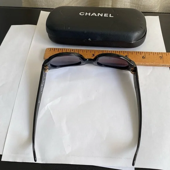 Chanel Black Sunglasses with Gold CC logo Accents - Picture 8 of 8
